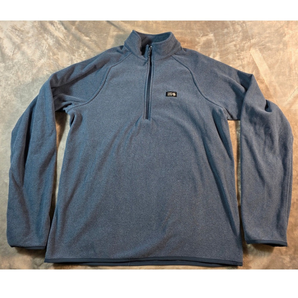 Mountainβ Hardwear Microchill Pullover Mens Medium Blue Fleece Quarter Zip